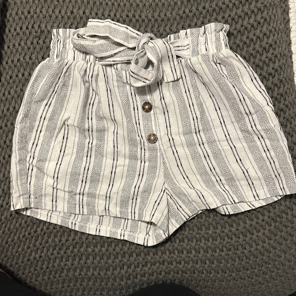 Sienna Sky High Waist Black and White Shorts